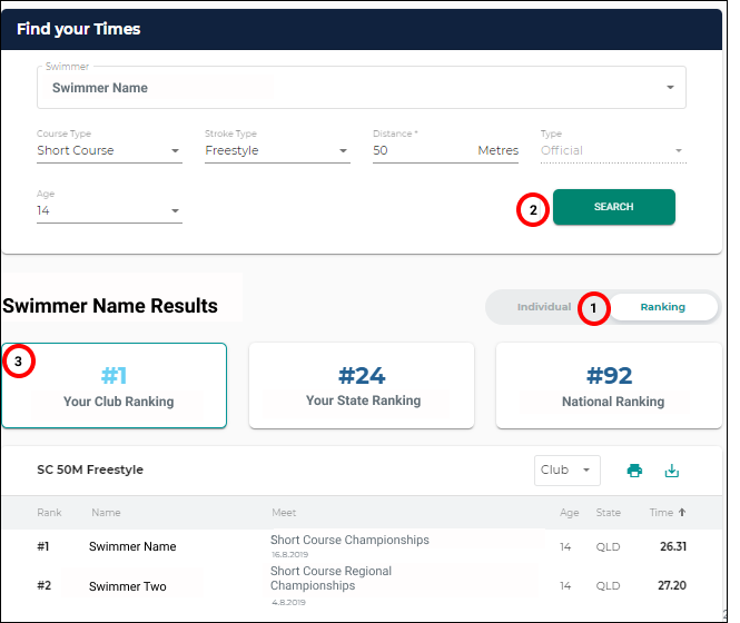 Individual Times Search